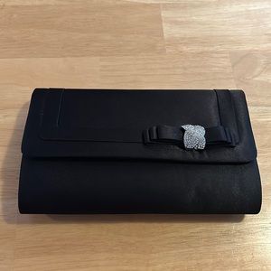 Black Satin Clutch Bag